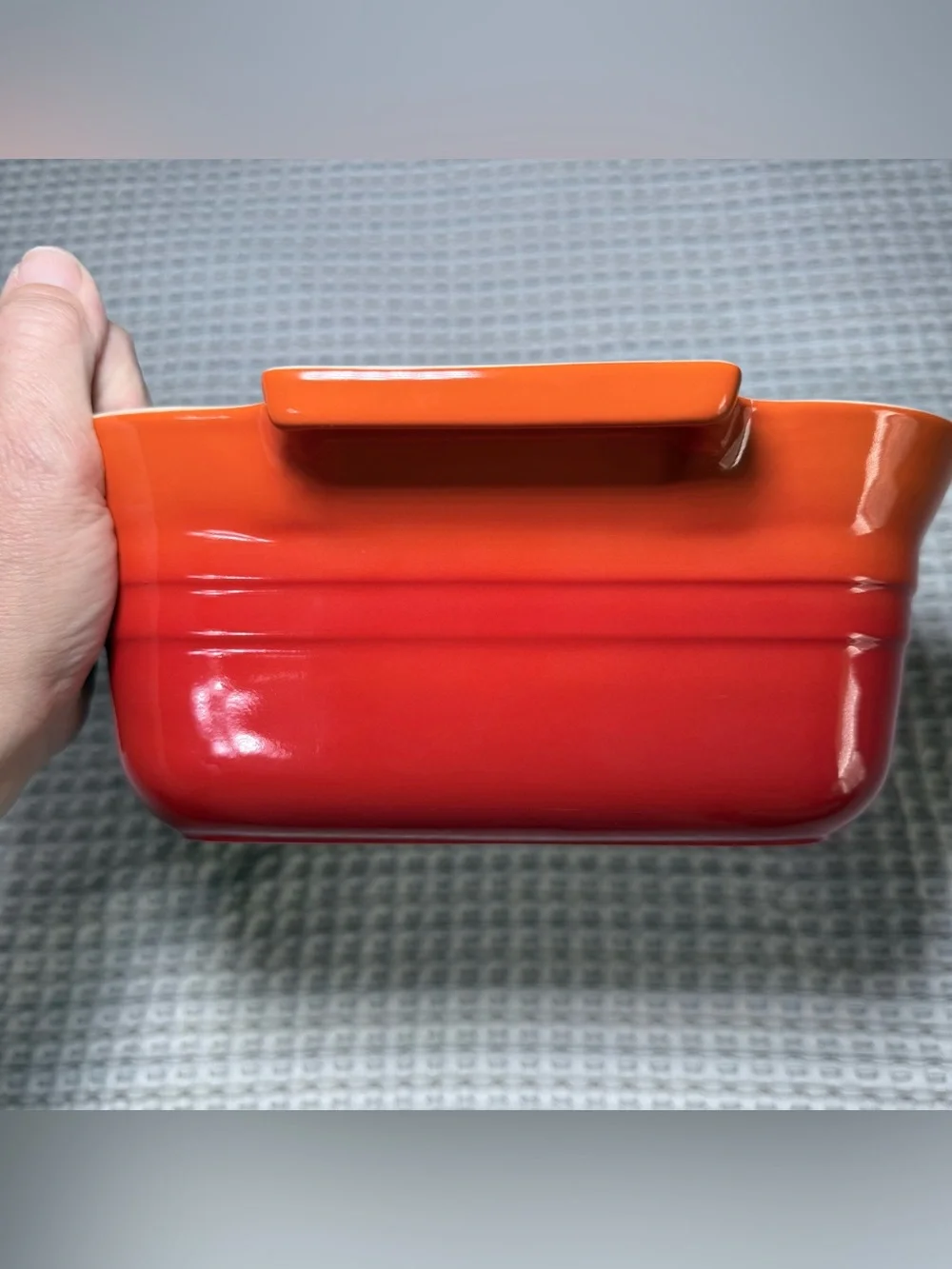 Le Creuset Square Baker Dish Flame Orange Stoneware Small Casserole Baking Pan